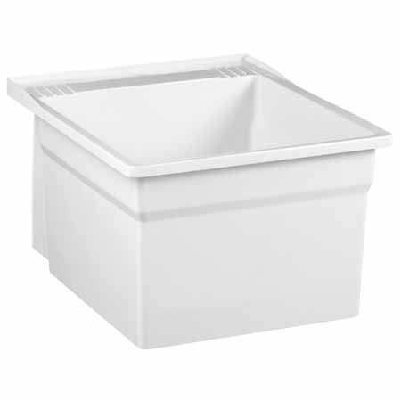 FIAT L7100 WHITE WALL HUNG LAUNDRY SERV-A-SINK WITH WALL HANGER 24X20X13 ***INTEGRAL DRAIN
