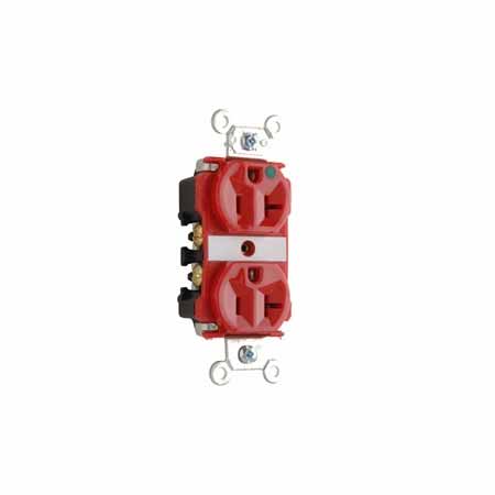 P&S 8300HRED 20A RED HOSPITAL GRADE DUPLEX RECEPTACLE BACK AND SIDE WIRE 5-20R