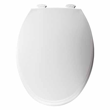 CHURCH 130EC-000 WHITE ELONGATED PLASTIC SEAT WITH EASY LIFT-OFF HINGE