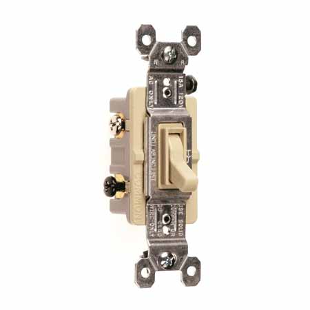 P&S 663-IG 15A 3 WAY IVORY GROUNDING TOGGLE SWITCH