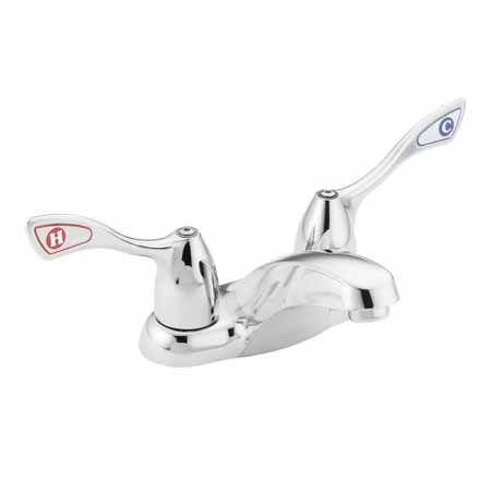 MOEN 8800 CHROME 4IN LAVATORY FAUCET WITH WRIST BLADE HANDLES LESS DRAIN ADA