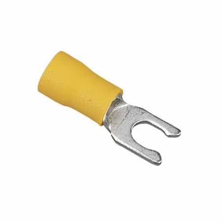 IDEAL 83-7081 VINYL INSULATED SNAP SPADE TERMINALS 12-10AWG 8 STUD SIZE (25 PER BOX)