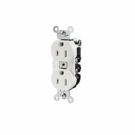 HUBW CR20WHI 20A 125V WHITE DUPLEX RECEPTACLE SIDE WIRED ONLY 5-20R