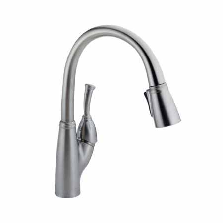 DELTA 989-AR-DST ARCTIC STAINLESS ALLORA SINGLE HANDLE PULL DOWN KITCHEN FAUCET